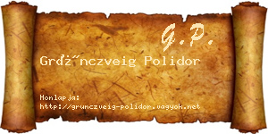 Grünczveig Polidor névjegykártya